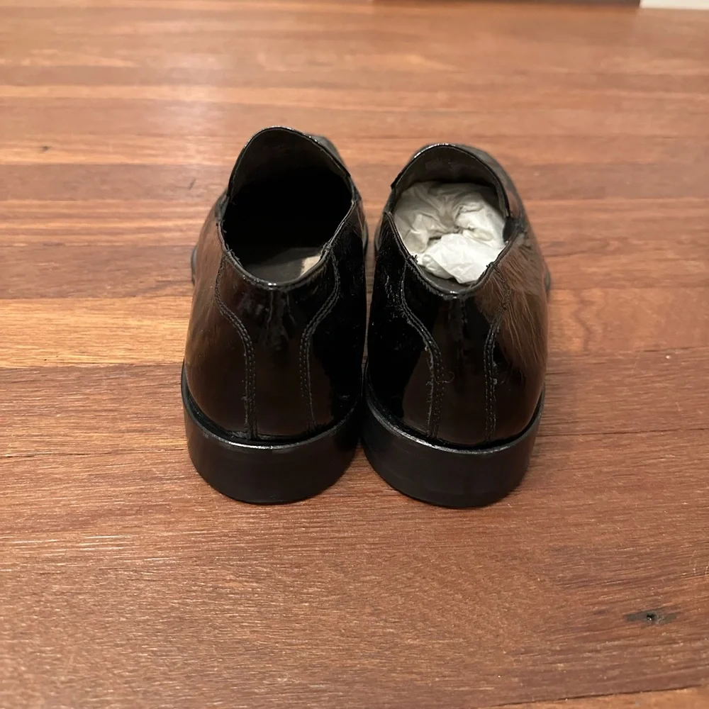 Kenneth Cole Reaction Black Patent Leather Loafers Women’s Size 9 Slip On Dress